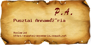 Pusztai Annamária névjegykártya